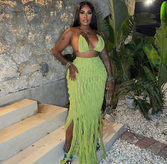 Come Find Me Skirt Set - Green