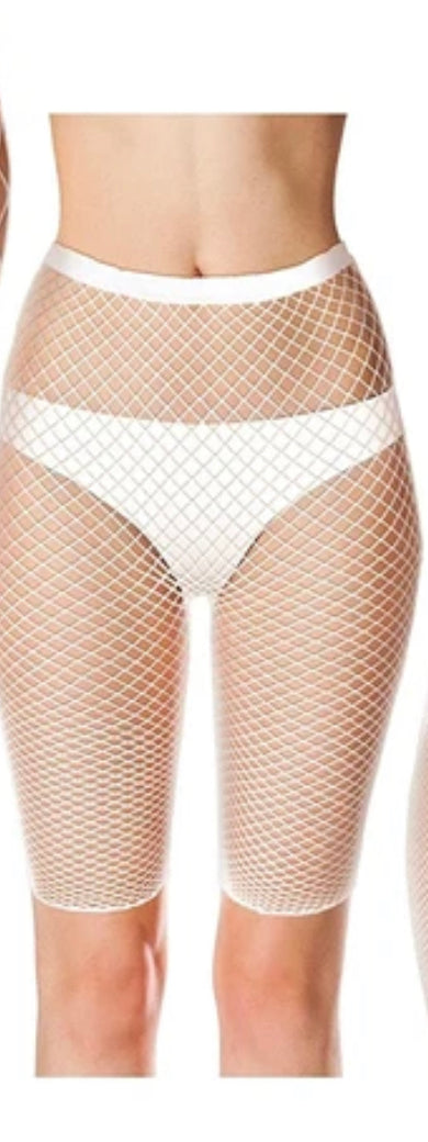 Fishnet Shorts - White