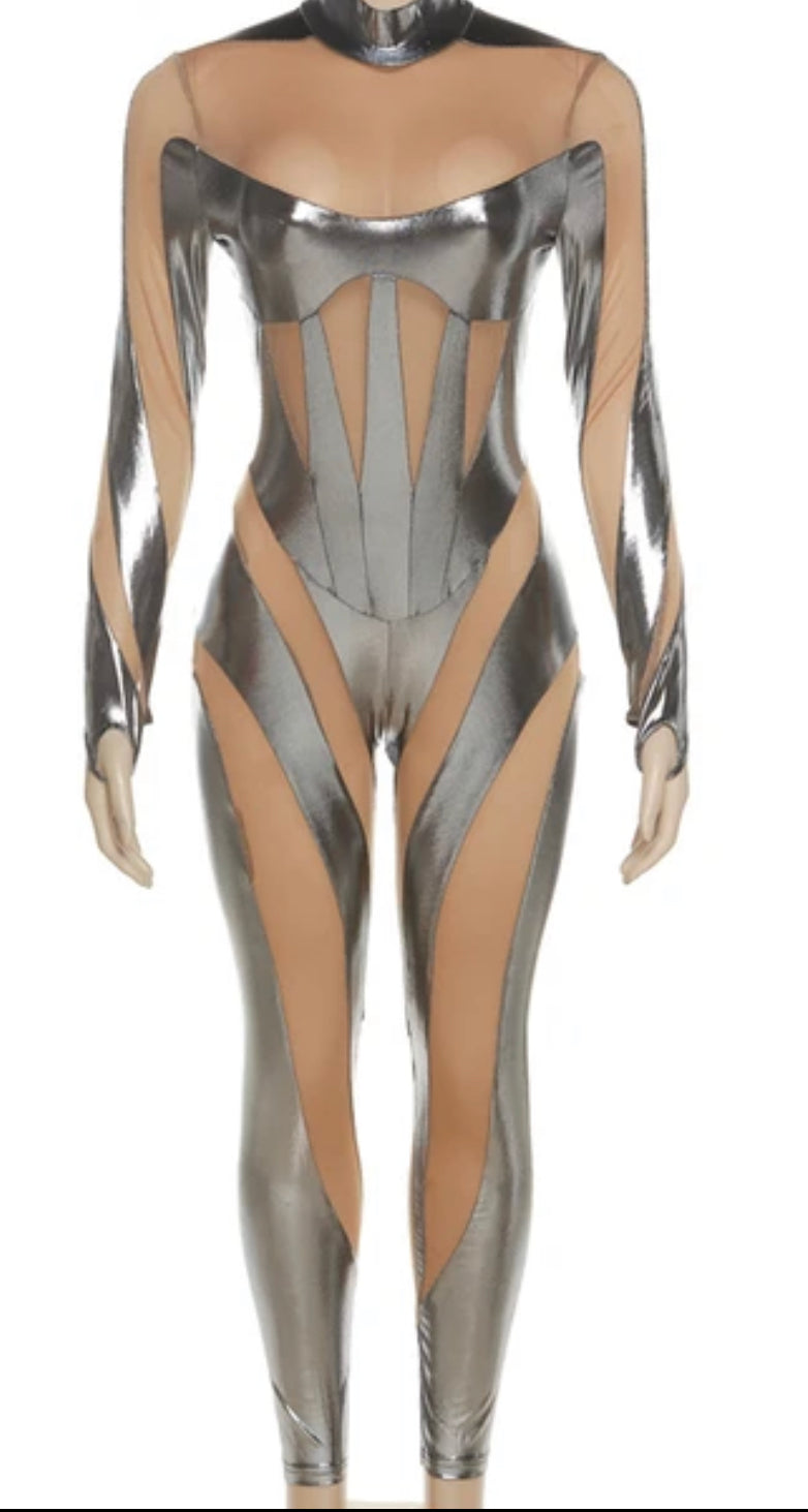 She’s Ready Jumpsuit - Silver