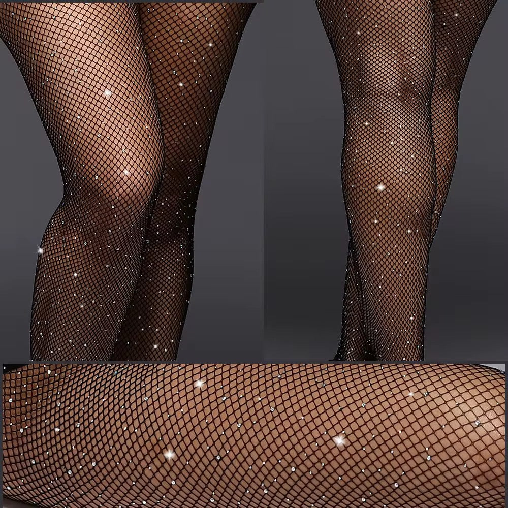 Rhinestone Stocking Plus Size